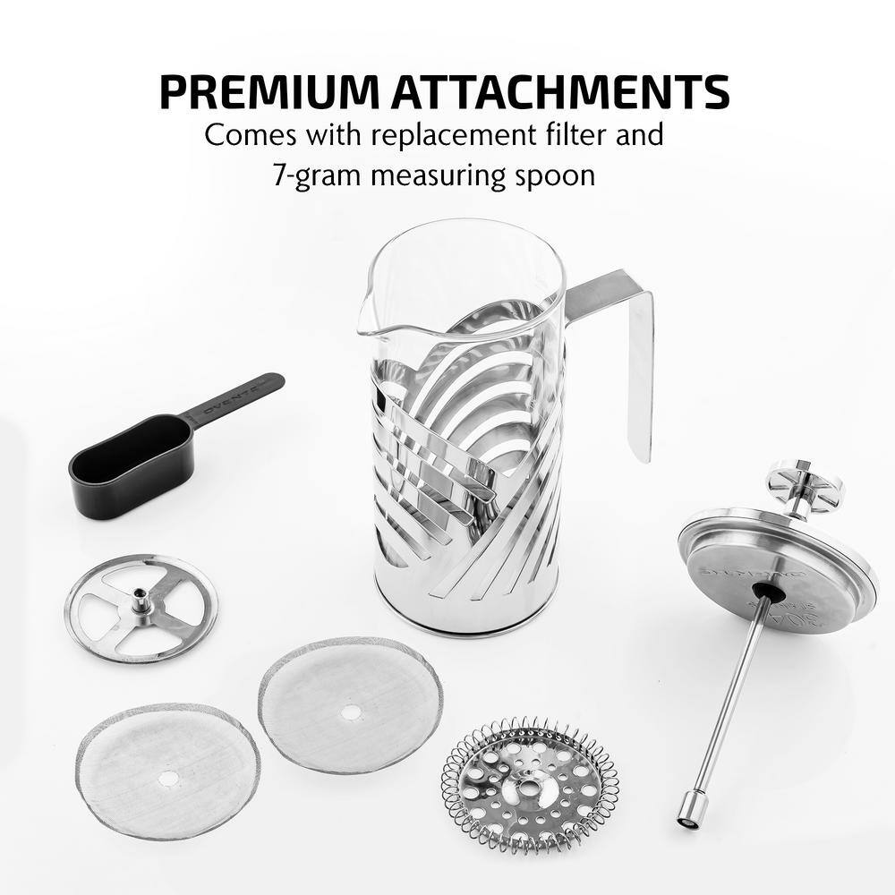 OVENTE 4 Cup Stainless Steel French Press Coffee Maker