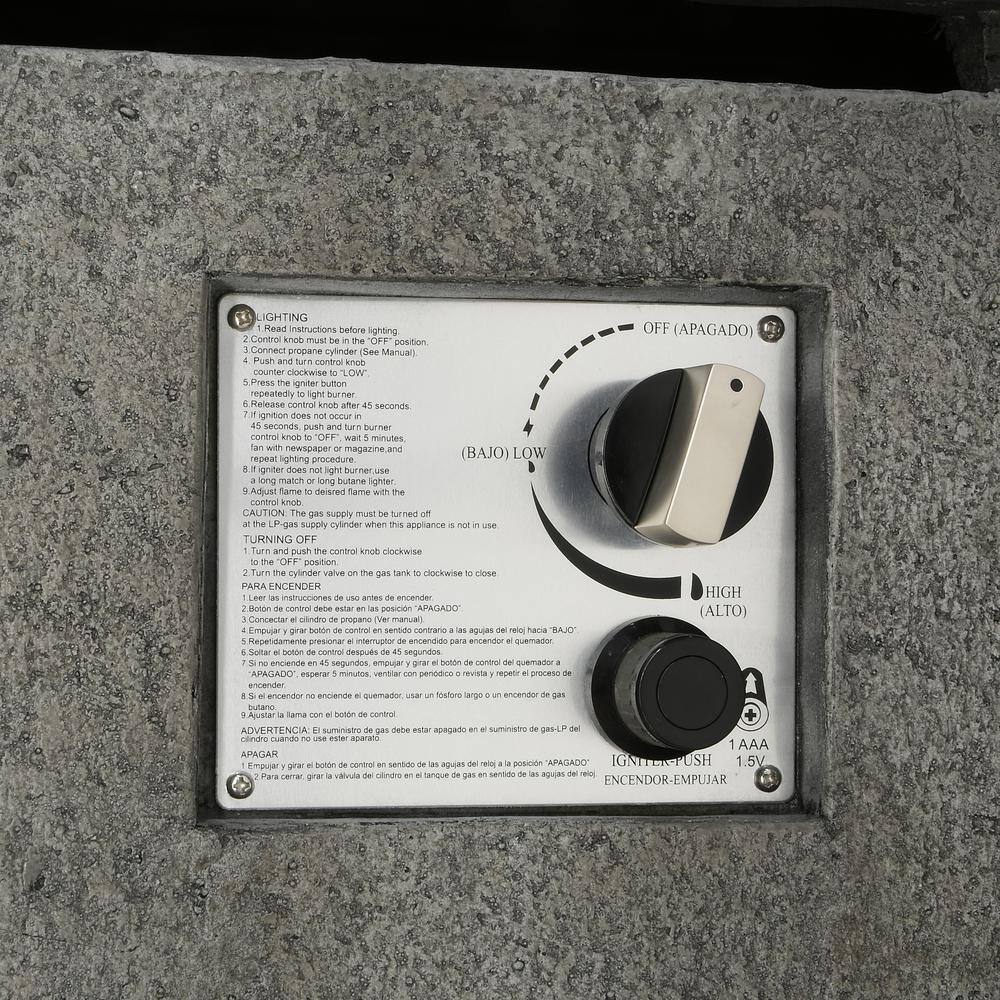 None Concrete MGO Propane Fire Pit Table