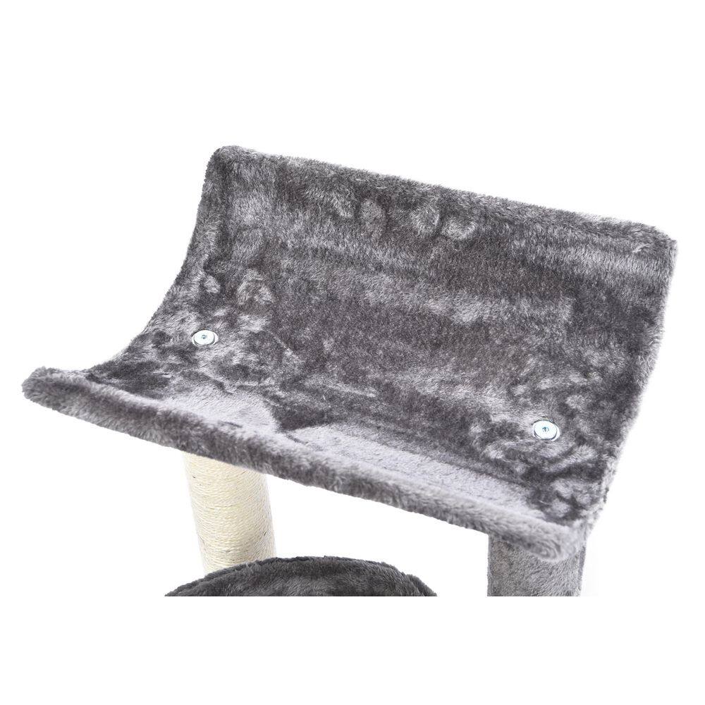 CAT CRAFT 3-Level Plush Scratch and Lounge Cat Tree Habitat, Gray