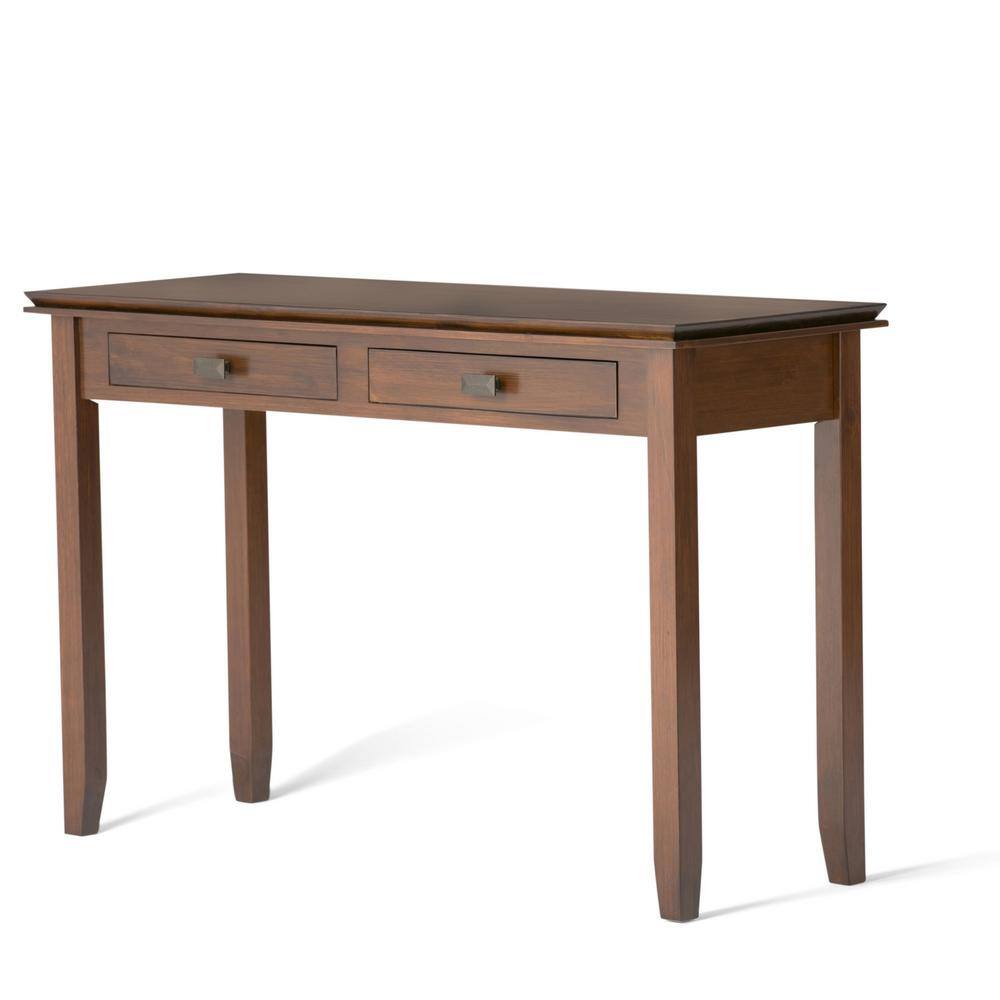 Simpli Home Artisan Solid Wood 46 in. Wide Transitional Console Sofa Table in Russet Brown