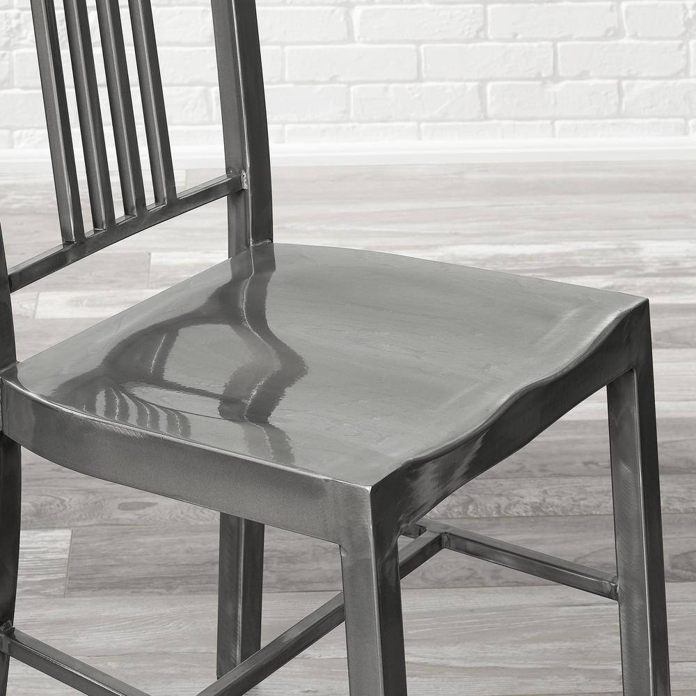 StyleWell Kipling Gunmetal Gray Metal Dining Chair (Set of 2) (15.94 in. W x 32.67 in. H)