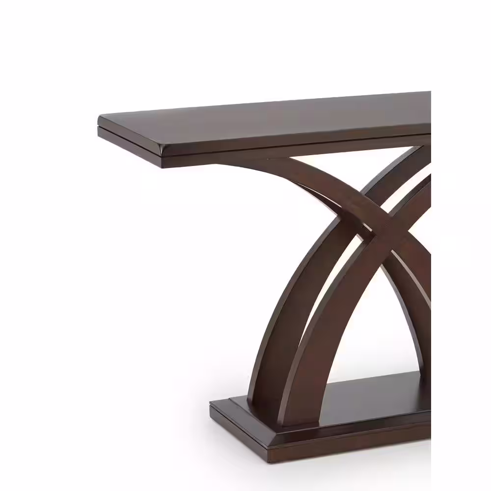None Jocelyn 48 in. Espresso Cherry Standard Rectangle Wood Console Table