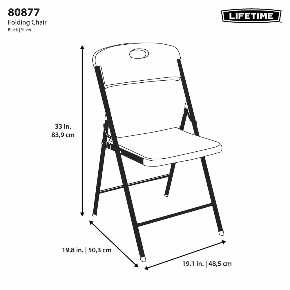 Lifetime Folding Chair; Black