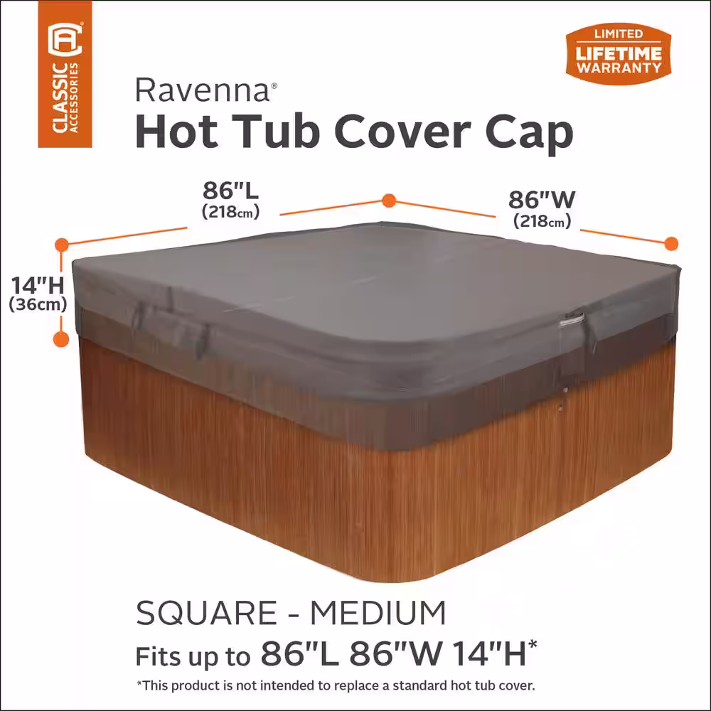 Classic Accessories Ravenna Medium Square Hot Tub Cover Cap