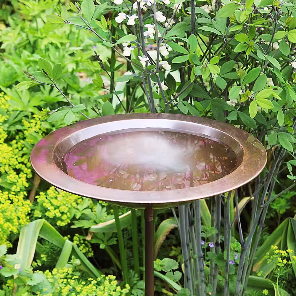 Achla Designs 12.75 in. Dia Antique Copper Classic II Birdbath with Stake