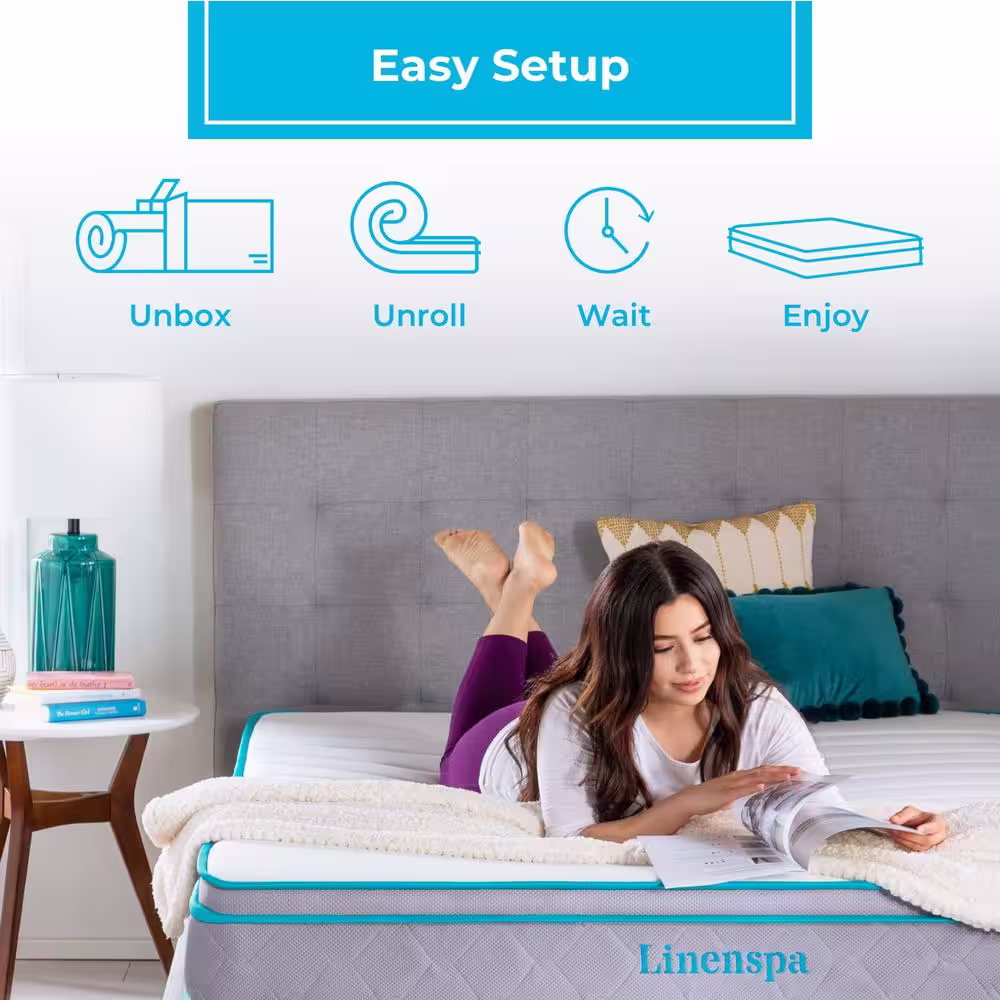 Linenspa Essentials AlwaysCool 8in. Firm Hybrid Tight Top Twin Mattress