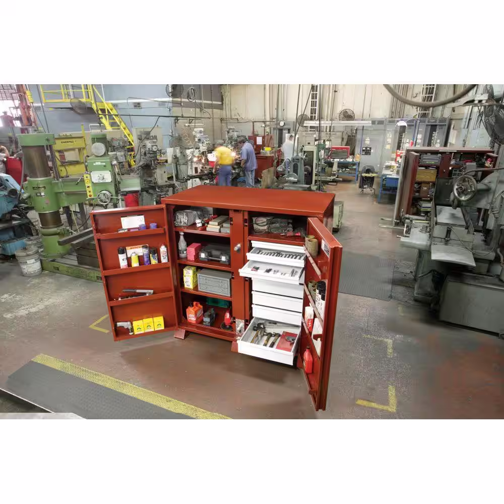 Crescent Jobox Heavy Duty Steel Freestanding Garage Cabinet in Brown (61 in. W x 60 in. H x 30 in. D)