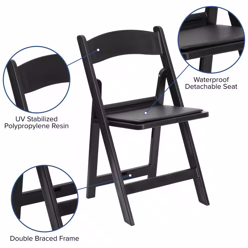 Carnegy Avenue Black Resin Folding Chair (Set of 4)