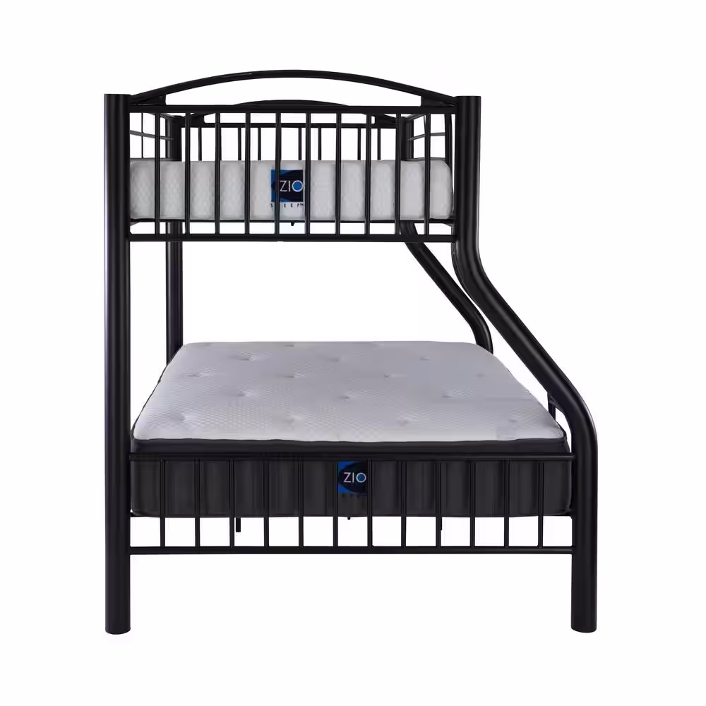 Linon Home Decor Janvier Black Powder Coated Heavy Metal Twin Over Full Bunk Bed