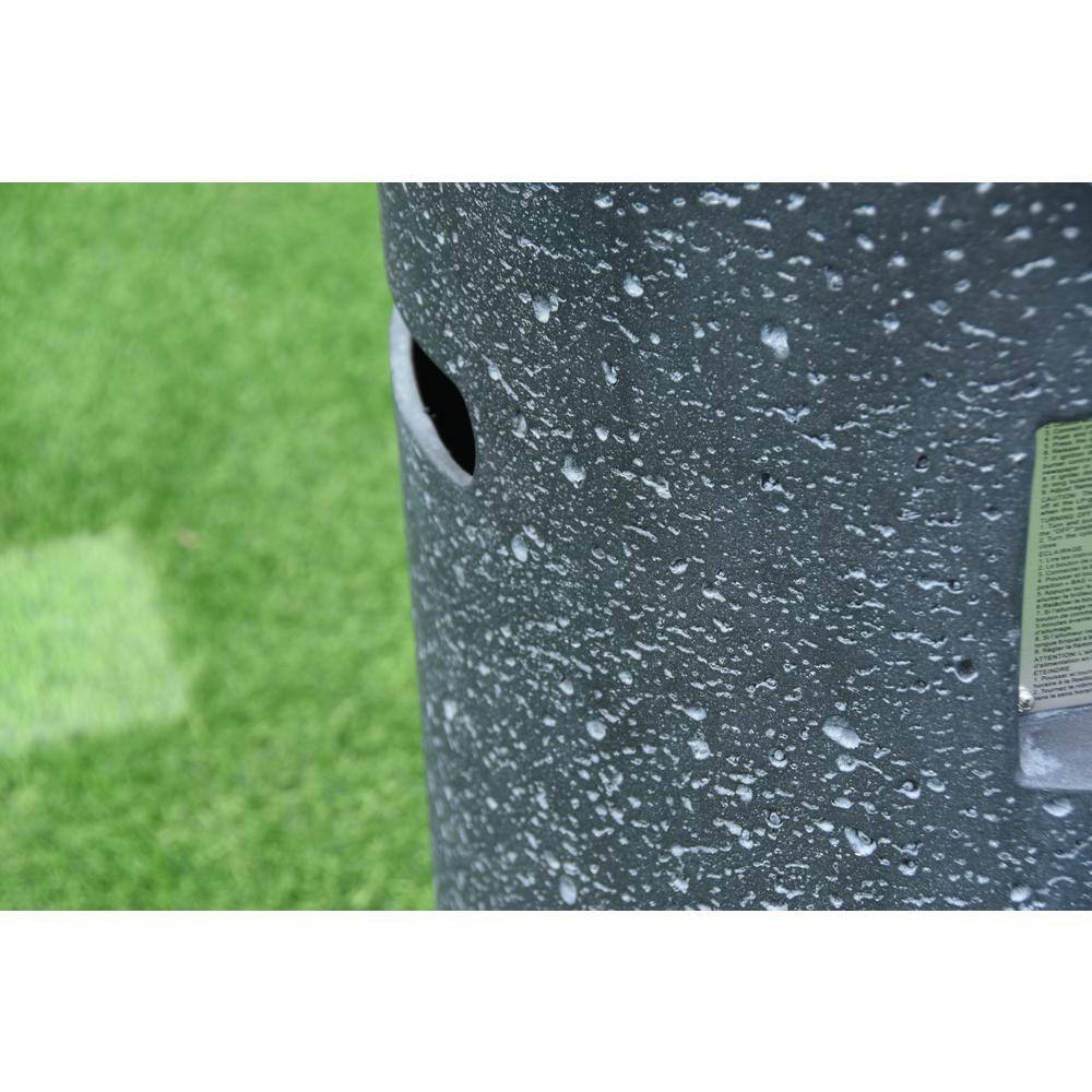 Modeno Lave Tube 27.6 in. Round Concrete Propane Fire Pit Column in Propane in Baroque Black