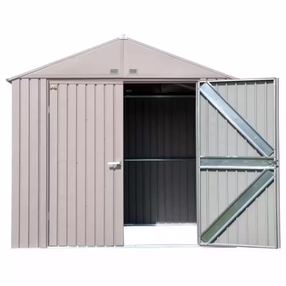 Arrow Elite 8 ft. W x 6 ft. D Cool Grey Metal Premium Vented Corrosion Resistant Steel Storage Shed 46 sq. ft.