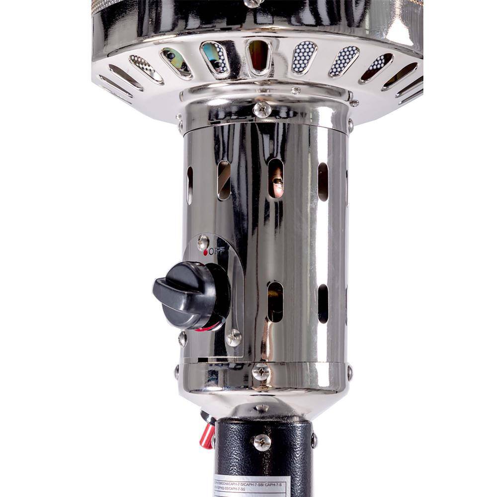 Sireck 47000 BTU Commercial Residential Rust Resistant Wheels Black Patio Heater