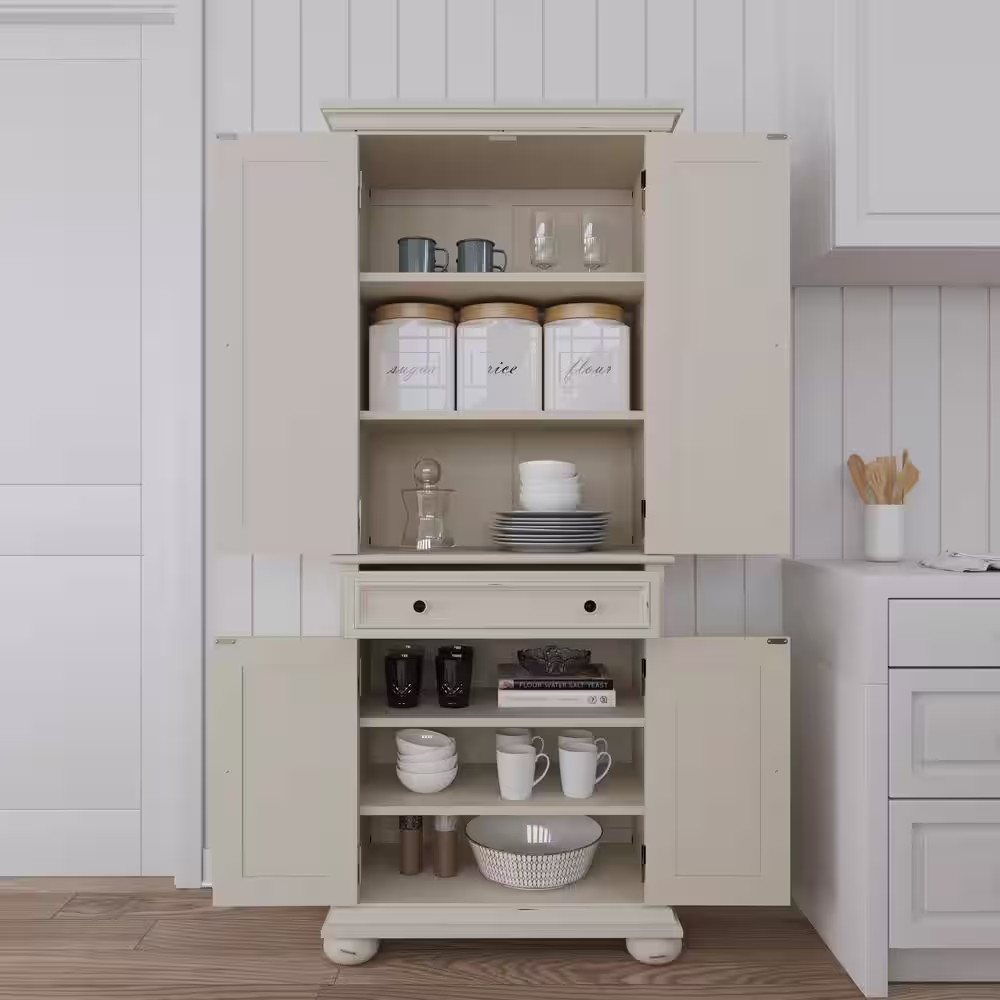 HOMESTYLES Dover Off White Kitchen Pantry