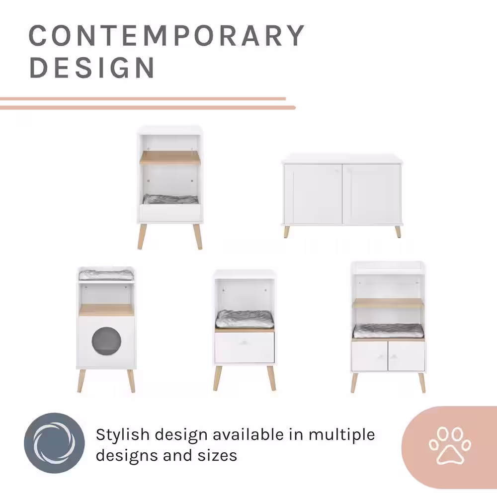 Sam's Pets Becky 28 in. White Single Rest Cat Tree With Drawer