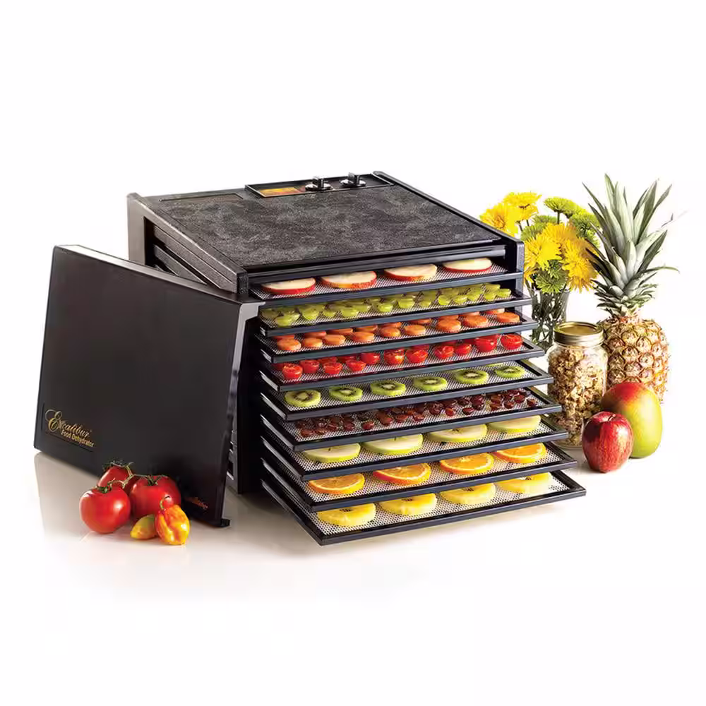 Excalibur 9-Tray Black Electric Food Dehydrator with Variable Temperatures and 26-hour Timer and Automatic Shut Off