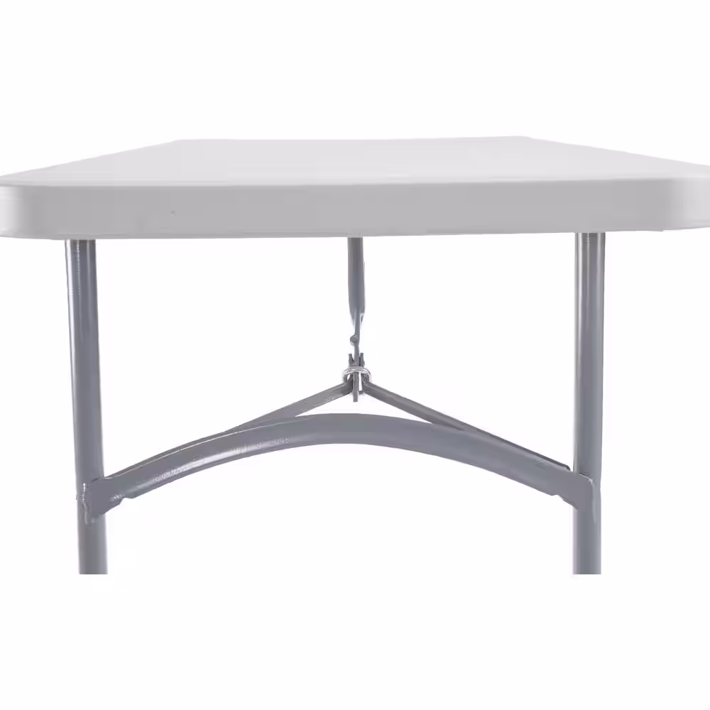 National Public Seating 24 in. x 48 in. Speckled Grey Plastic Heavy-Duty Blow-Molded Folding Table
