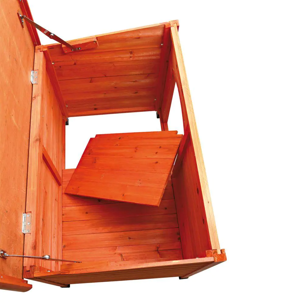 TRIXIE natura Classic Dog House, Flat Hinged Roof, Adjustable Legs, Brown, Large