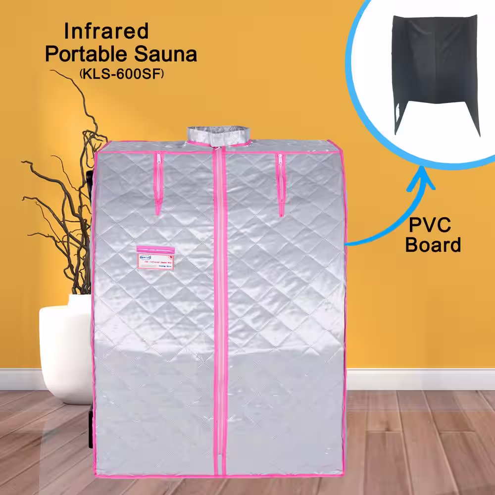 None 1-Person Silver Half Body Infrared Sauna Tent With Folding Chairs