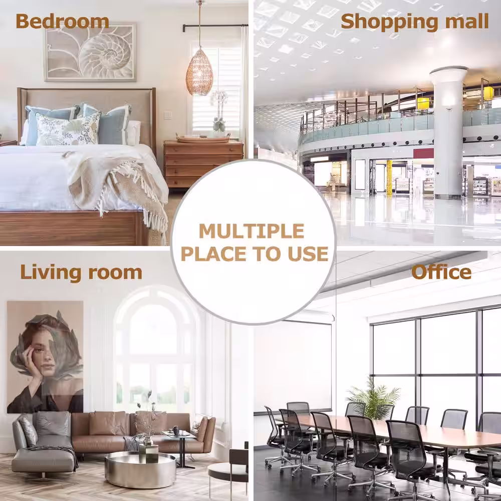 Harper & Bright Designs 36 in. Oak Medium Round Glass Coffee Table