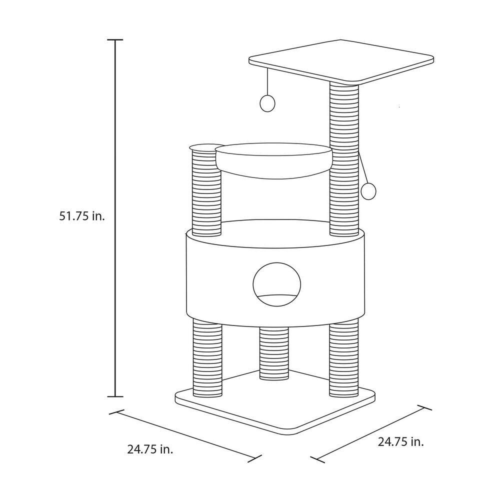 TRIXIE Cream Baza Grande Cat Tower, Scratching Posts