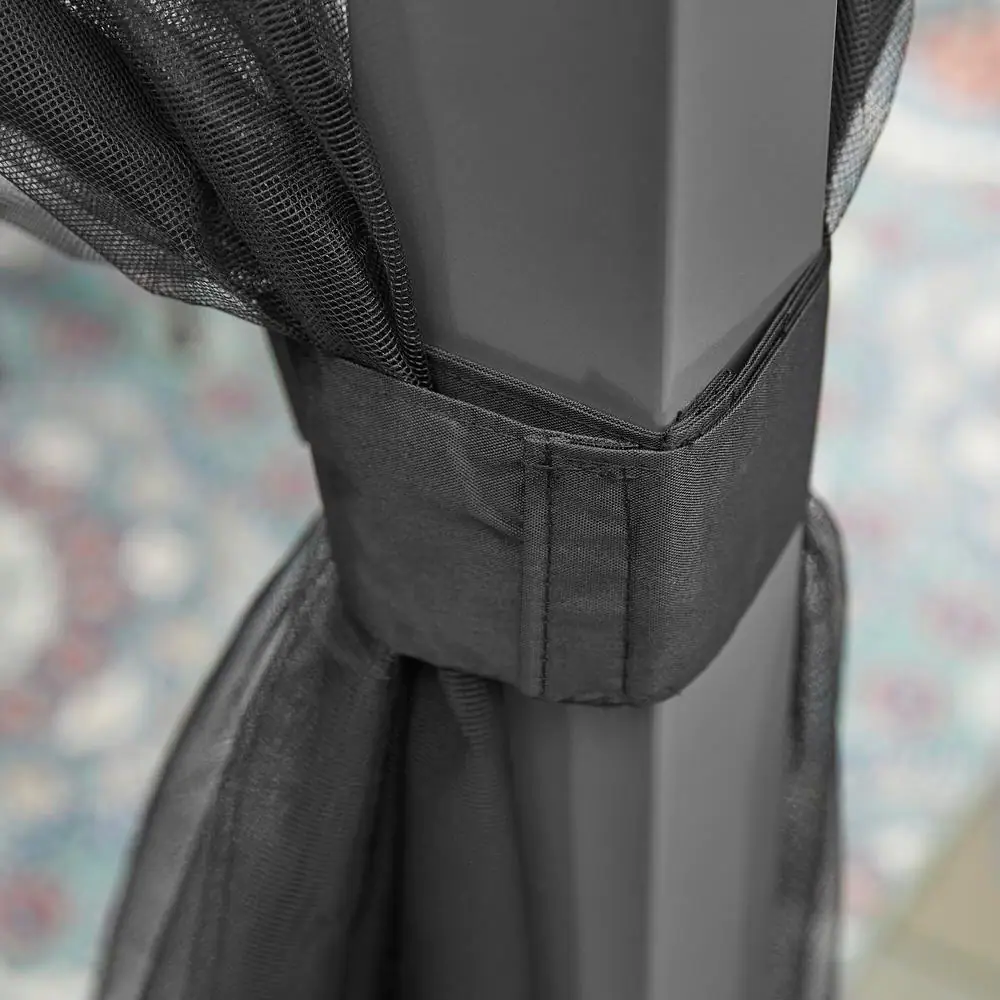 Hampton Bay Parksbury 10 ft. x 12 ft. Antique Pewter Hard Top Gazebo