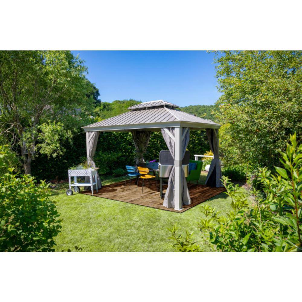 Sojag Monaco/Messina/Mykonos 12 ft. x 14 ft. Spun Polyester Curtains in Taupe