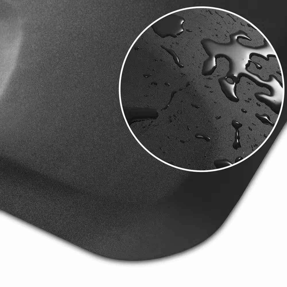 Saloniture Black 36 in. x 60 in. x 7/8 in. Rectangular Anti-Fatigue Mat