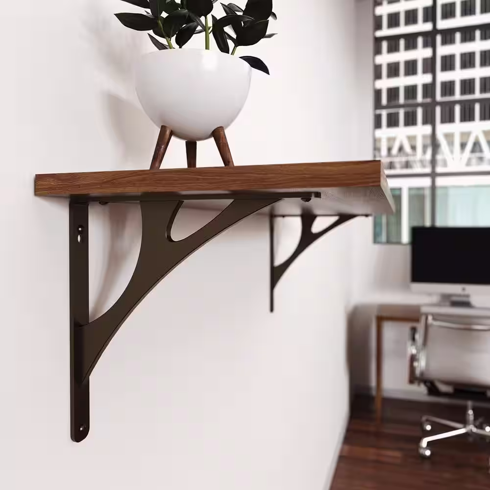 Shelf-Made Manhattan Steel 10 in. D x 1 in. W x 10 in. H Bronze 500 lbs. Decorative Shelf Bracket