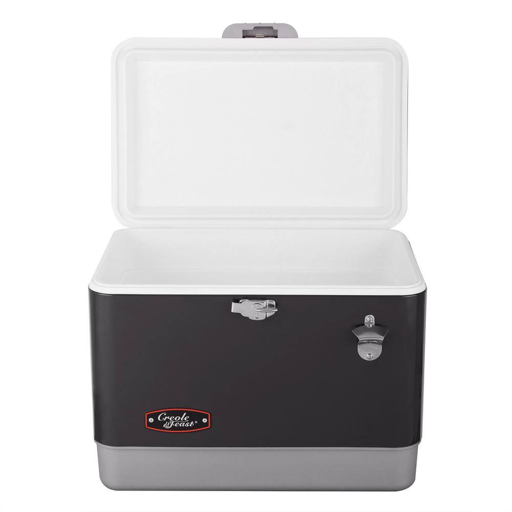 None 54- Quart Portable Cooler, 4-Day Ice Retention Chest Box for Camping in black