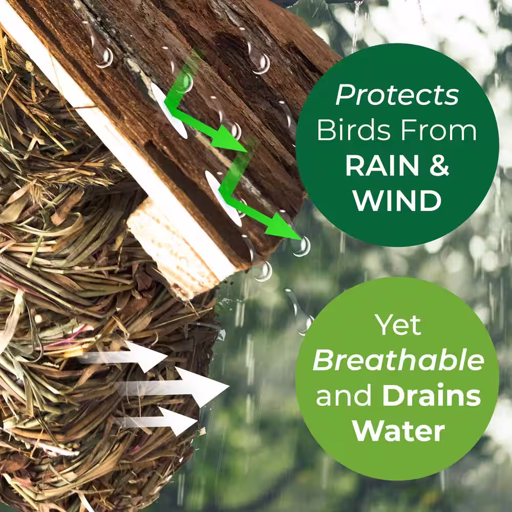 None Backyard Expressions Grass Woven Natural Bird House Set - 2 Pack