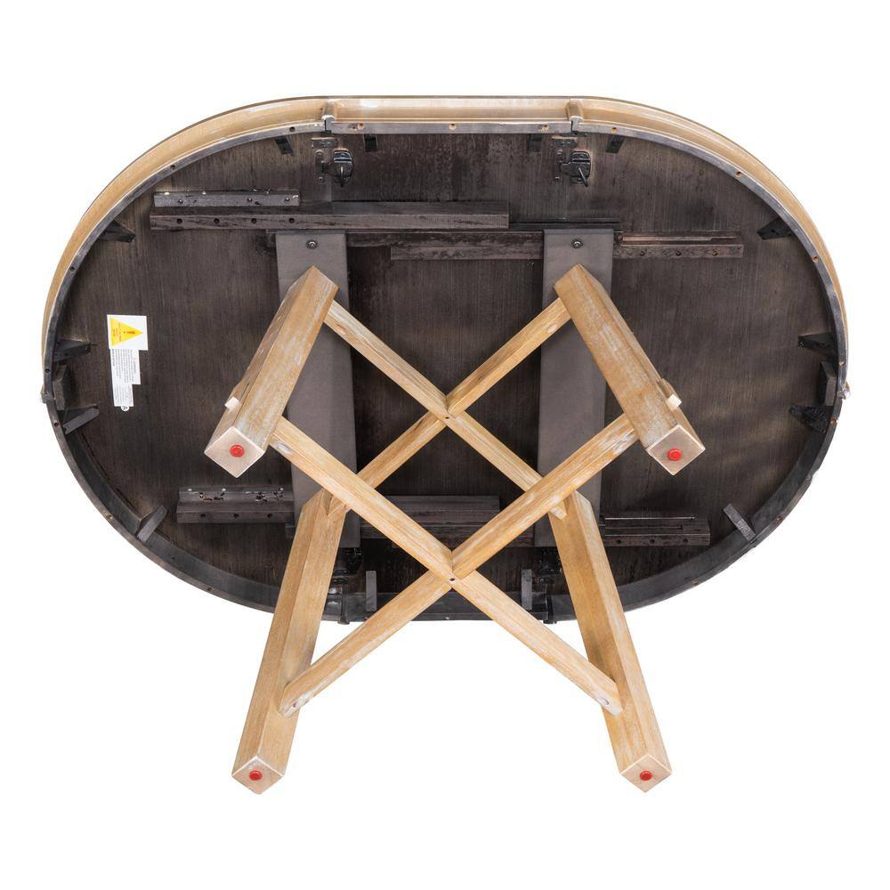 Harper & Bright Designs Farmhouse 5-Piece Naturel Wood Wash Extendable Dining Table Set (Seats 4)