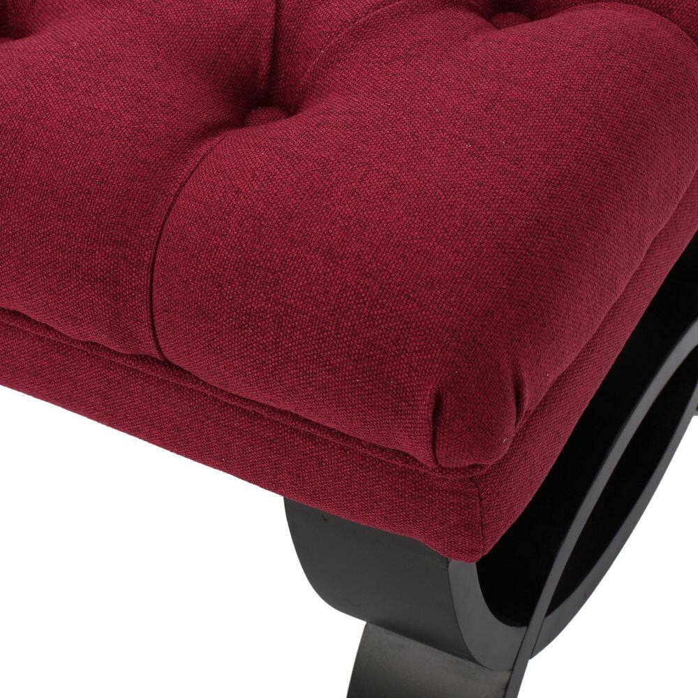 Noble House Scarlett Deep Red Bench Upholstered (16.75 in. x 41 in. x 17.25 in.)