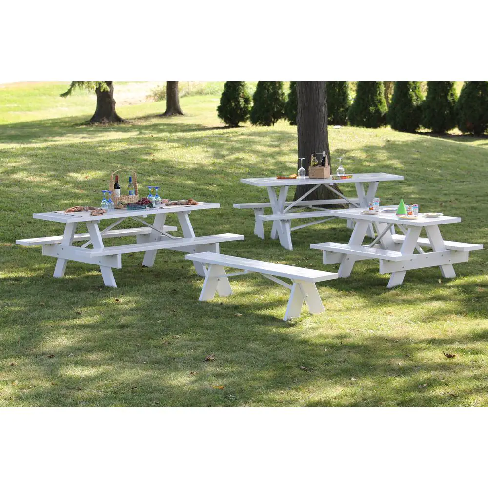 Dura-Trel 6 ft. White Vinyl Patio Picnic Table