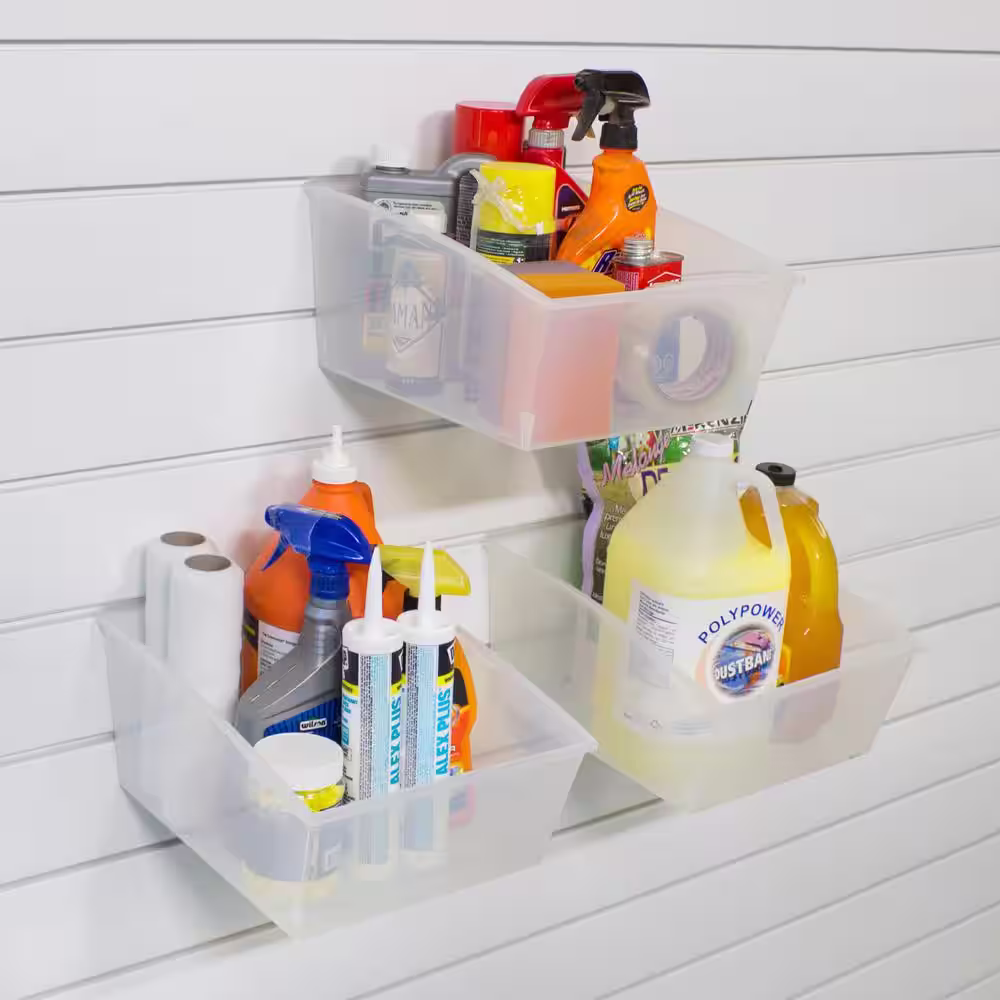 Proslat Probin Slatwall Large Clear Storage Bin (3-Pack)