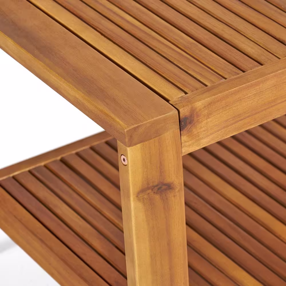 Noble House Grenada Teak 4-Piece Wood Patio Conversation Set with Beige Cushions