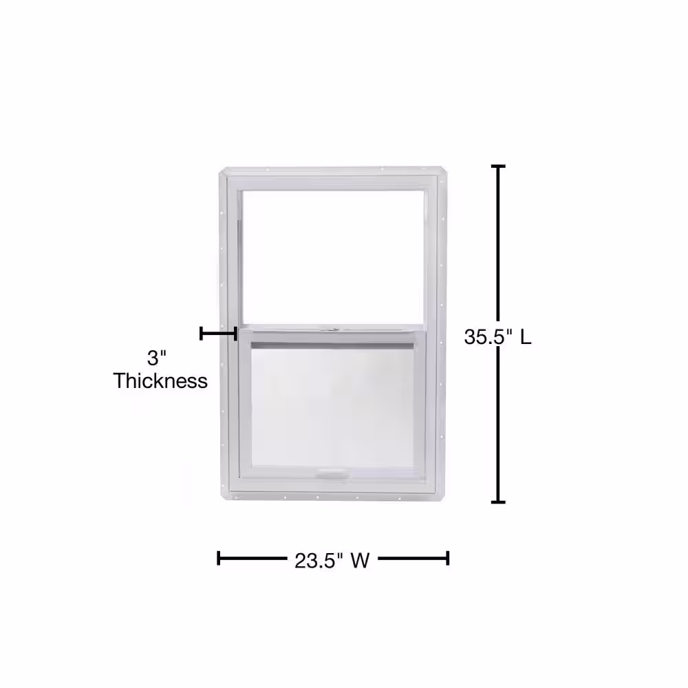 TAFCO WINDOWS 23.5 in. x 35.5 in. Single Hung Vinyl Insulated Window, White