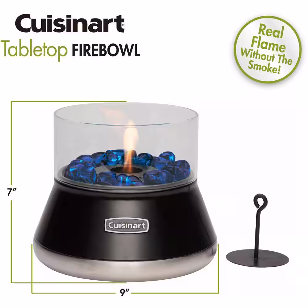 Cuisinart Outdoor 7.25 in. H Petite Tabletop Fire Bowl with Glass Stones