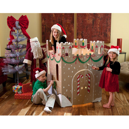 Easy Playhouse Castle Cardboard Playhouse for Indoor and Outdoor Use, Children Age 3+