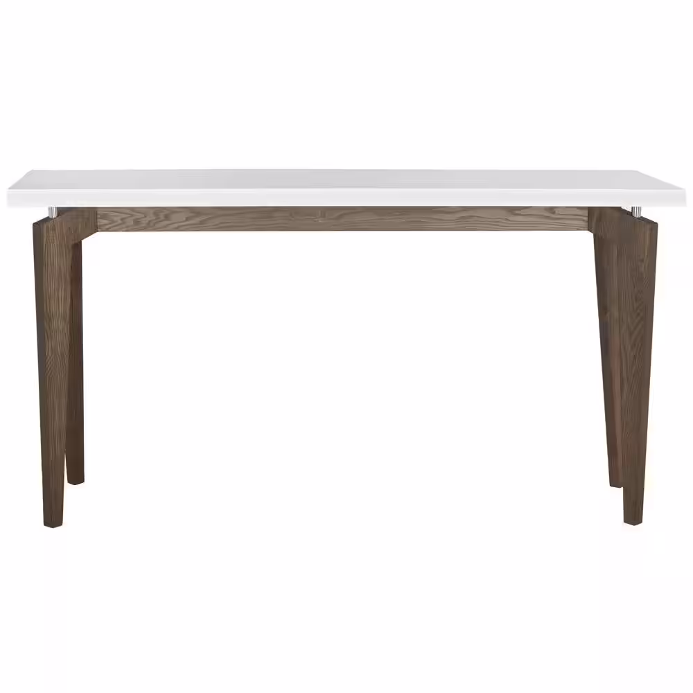 SAFAVIEH Josef 59 in. White/Brown Wood Console Table