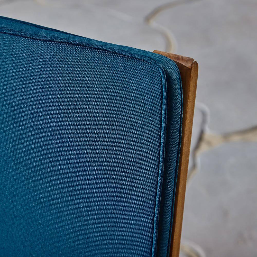 Noble House Carolina Brown Patina 5-Piece Wood Conversation Seating Set with Dark Teal Cushions