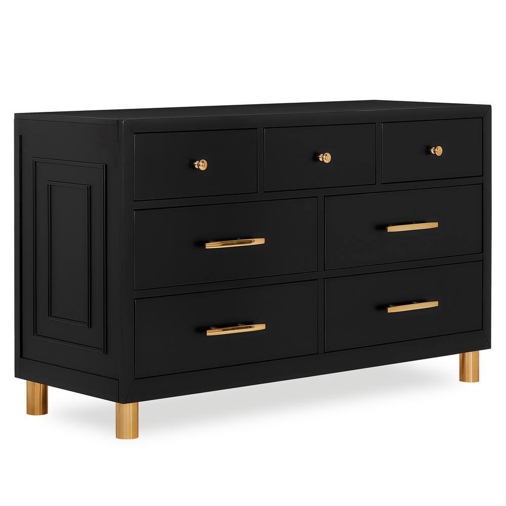 Evolur Loft Art Deco Black Double Dresser
