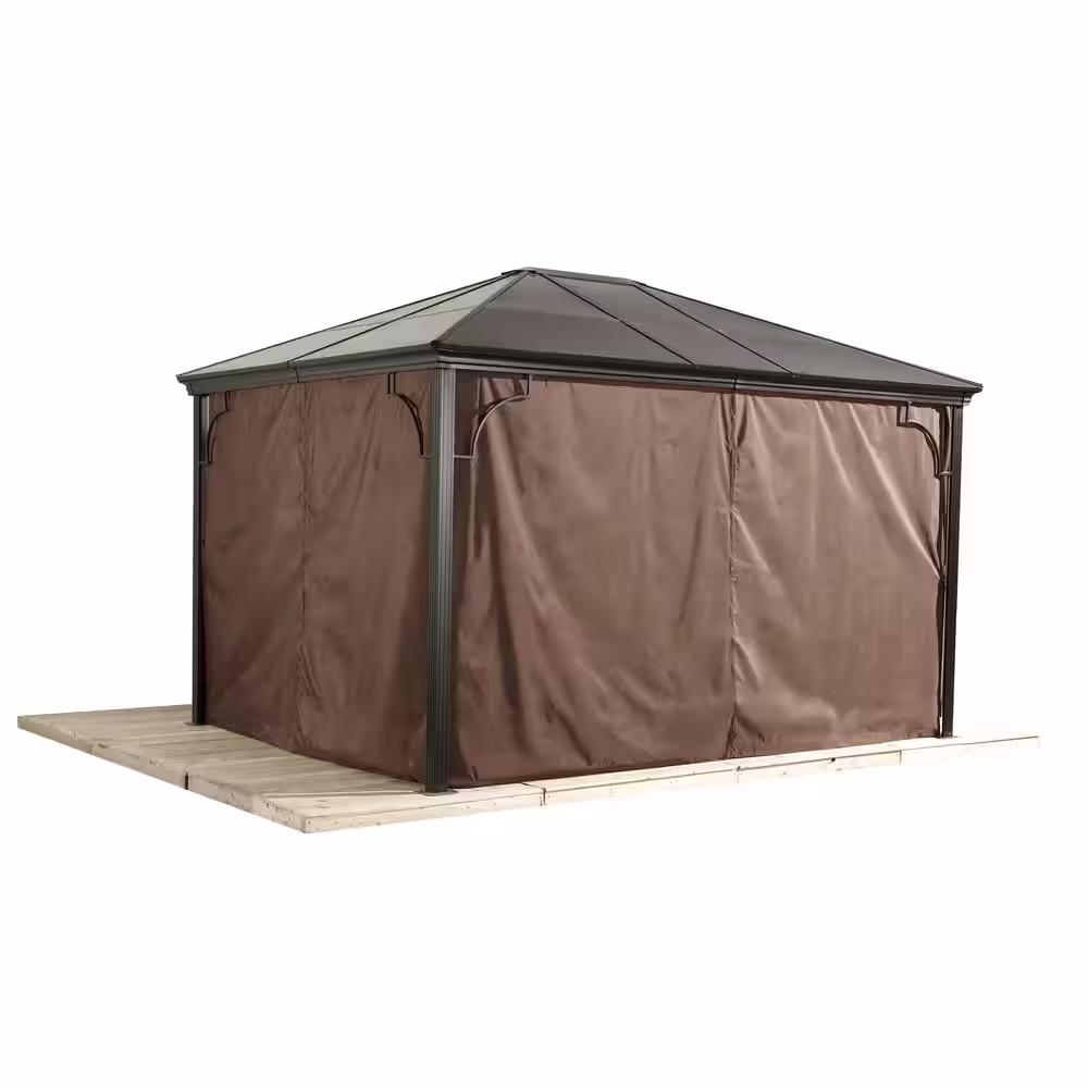 Sojag Sumatra 10 ft. x 12 ft. Brown Polyester Curtains For Gazebo