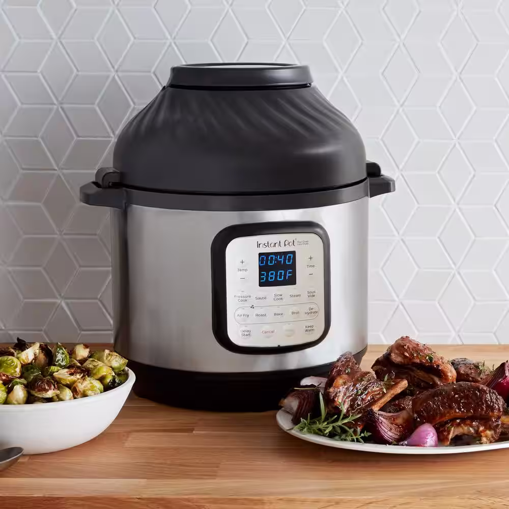 Instant Pot 8 Qt. Silver Duo Crisp Air Fryer with EPC Combo