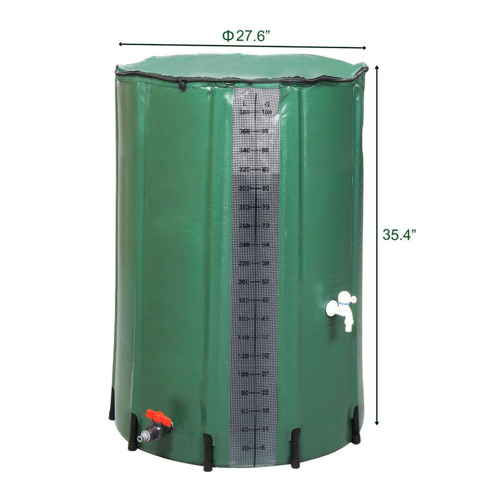 TIRAMISUBEST 100 Gal. Rain Barrel Water Collection With Scale in Green