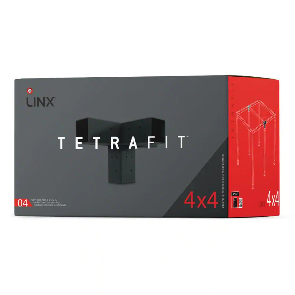 WILD HOG LINX 4 in. TetraFit Black Steel Extension Bracket Pergola for 4x4 Wood Posts (1-Pack)