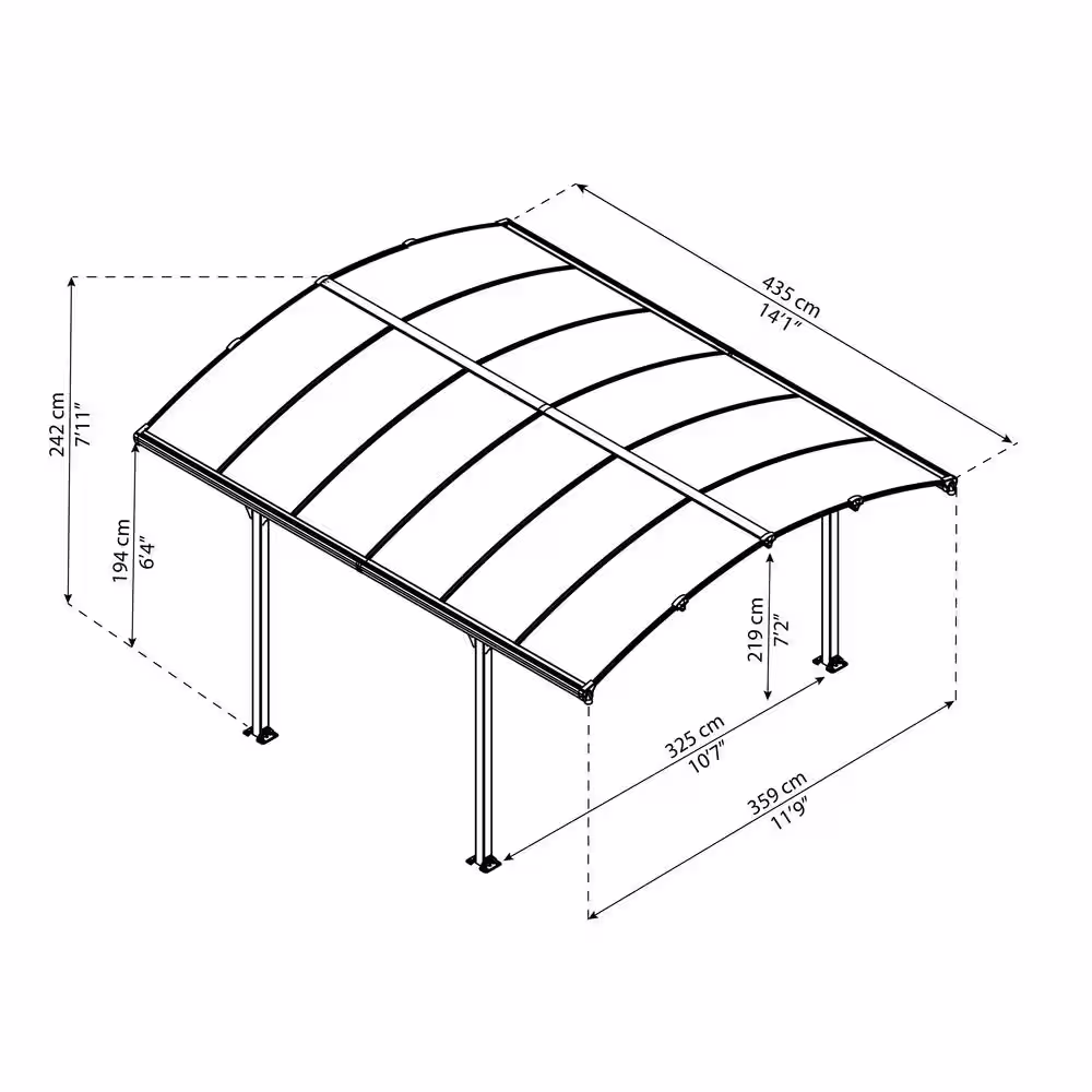 CANOPIA by PALRAM Tucson 12 ft. x 14 ft. Gray/Bronze Outdoor Gazebo