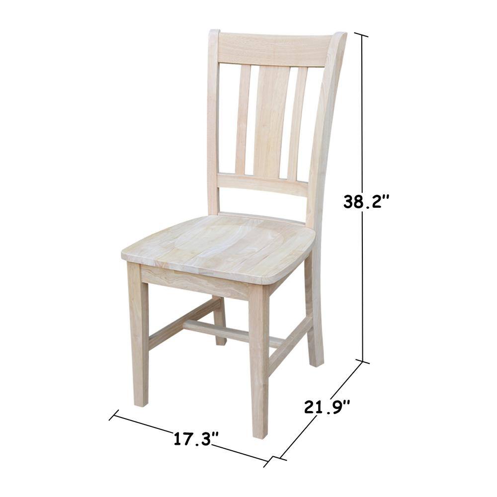 International Concepts San Remo Unfinished Wood Slat Back Dining Chair (Set of 2)