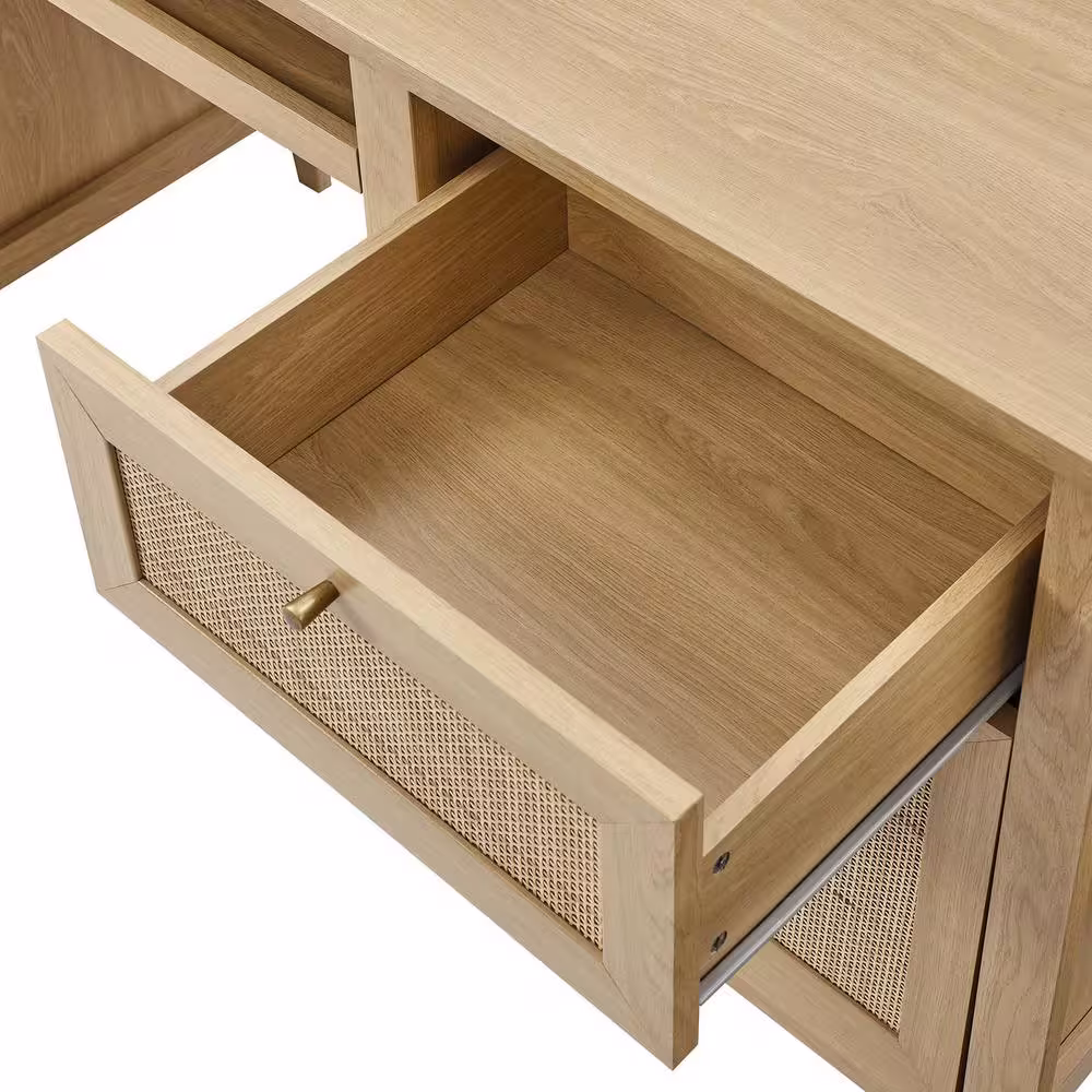 None Soma 63 in. Rectangle in Oak Office Desk