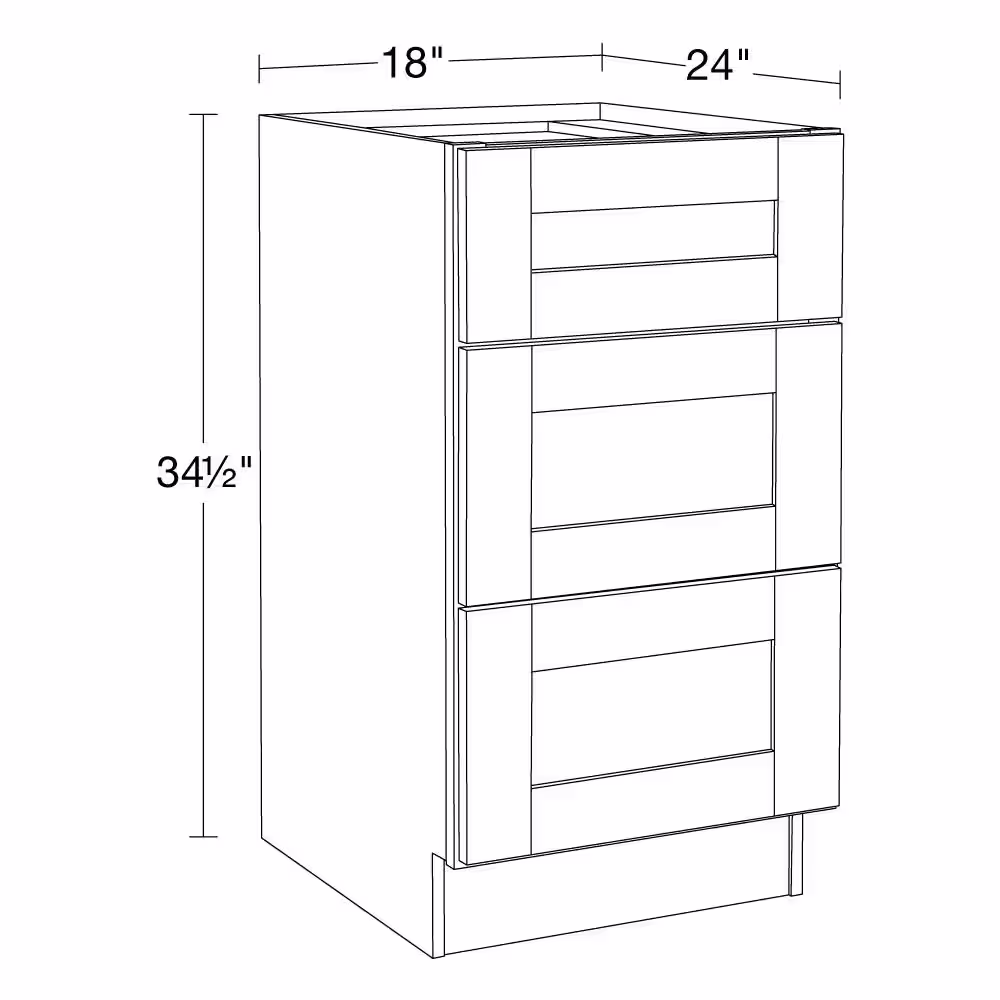 MILL'S PRIDE Richmond Aspen Green 34.5 in. H x 18 in. W x 24 in. D Plywood Laundry Room Drawer Base Cabinet with 0 Shelves