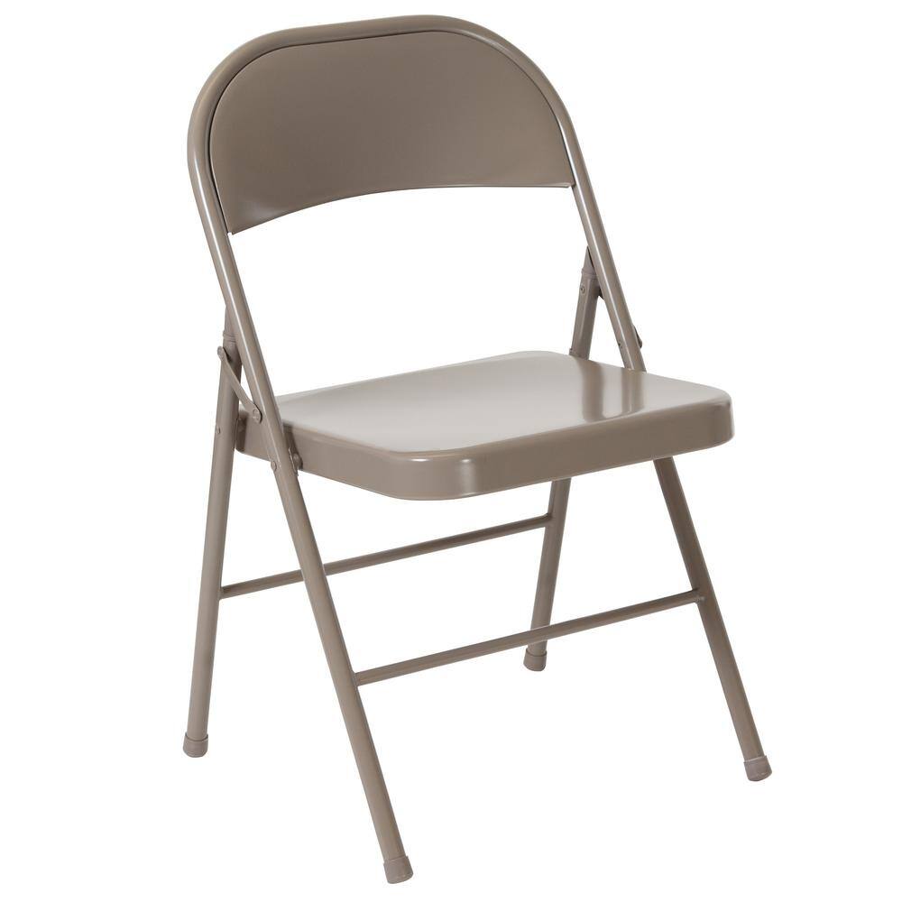 Carnegy Avenue Gray Metal Folding Chair (4-Pack)